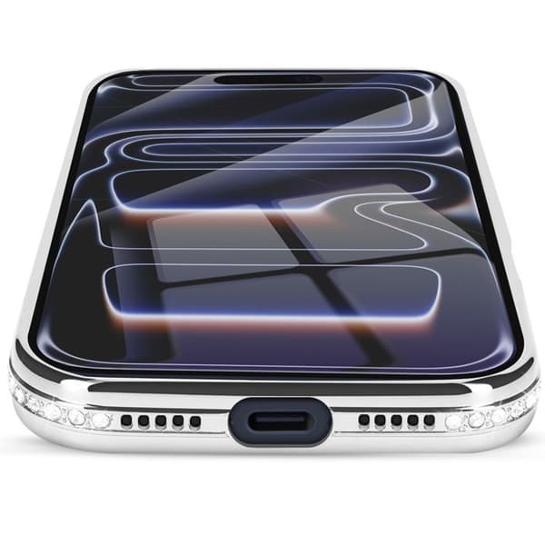 Cover til iPhone 17 Pro Max - AVIZAR - MagSafe - Sølvstrassé Form - Stødbeskyttelse - Elegant Grå