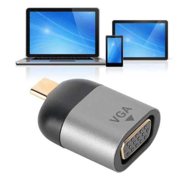 EBTOOLS Typ-C Hane till Vga Hane Adapter Typ-C till Vga DB15P Female Video Converter för Windows/Android