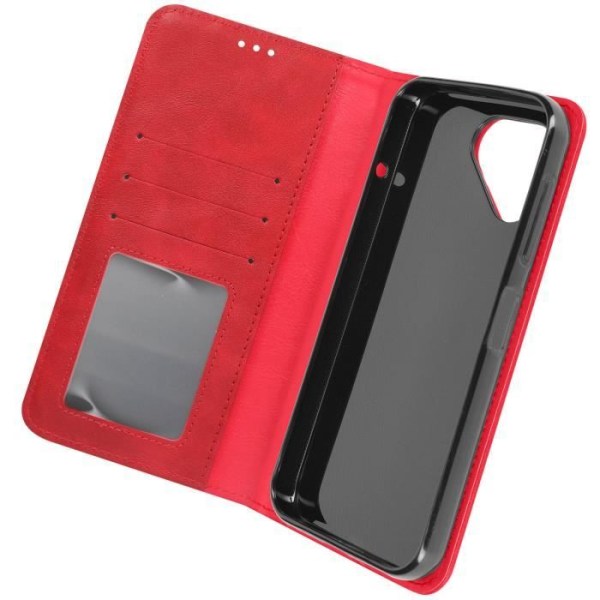 Fodral till Fairphone 5 Flip Wallet Checkerboard Pattern Geo Collection Red Röd