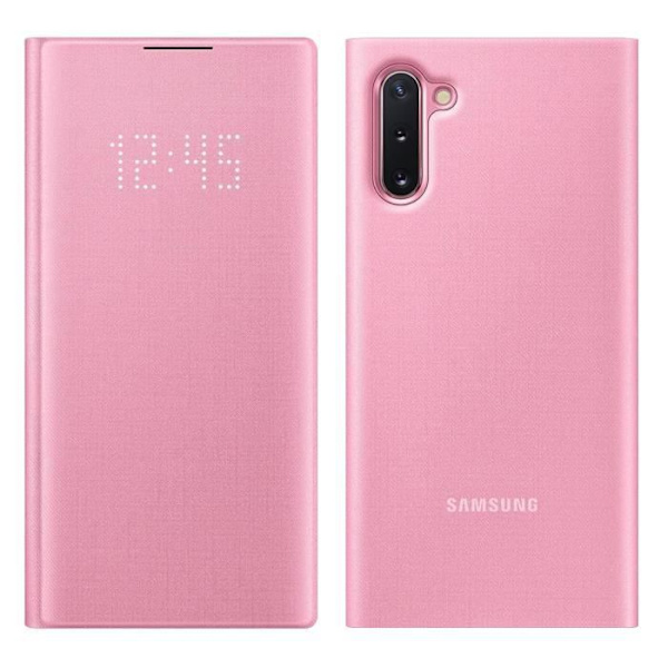 Huppu - Samsung - Galaxy Note 10 - Korttitasku - LED-näyttökansi - Vaaleanpunainen Rosa