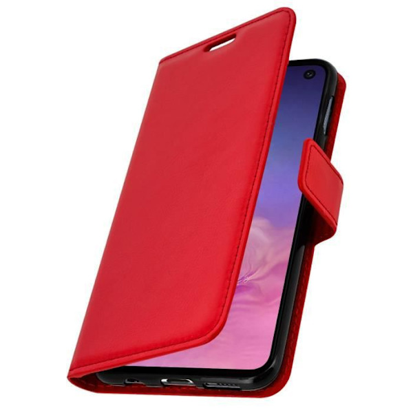Cover til Samsung Galaxy S10e - Øko-læder - Rød - Pung - Video Understøttelse - Magnetisk Röd