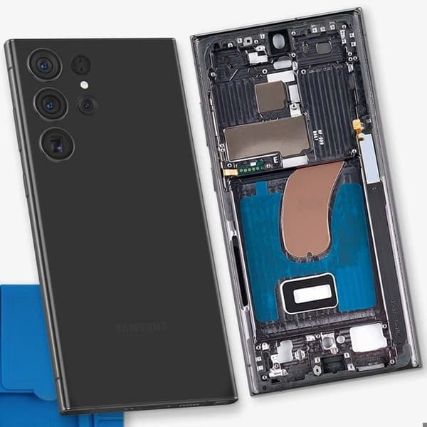 Erstatningscentralchassis til Samsung Galaxy S23 Ultra Sort Svart