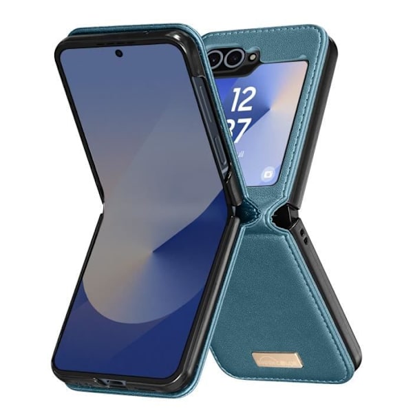 Fodral till Samsung Galaxy Z Flip 6 Back Vegan Läder Hård Interiör Grön Grön