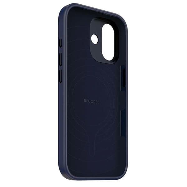 Coque kompatibel med MagSafe för iPhone 17 i antimikrobiskt silikon, Decoded marinblå Blå