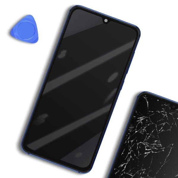 LCD-skärm - Xiaomi - Mi 9 Lite - Pekskärm - Chassi - Blå Blå