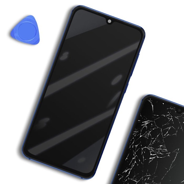 Näyttö Xiaomi Mi 9 Lite LCD -näytölle + kosketuslasi + Xiaomi Blue -runko Blå