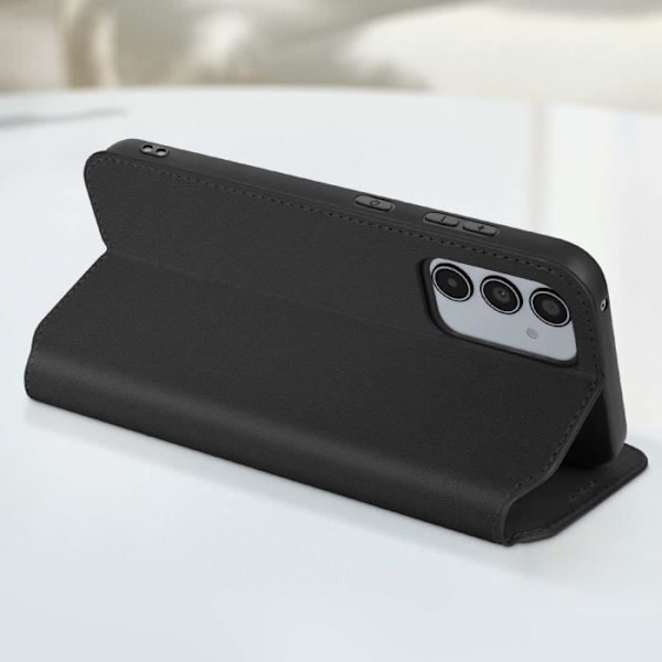 Étui AVIZAR til Samsung Galaxy A35 5G - Sort - Klap til kort og videostativ Svart