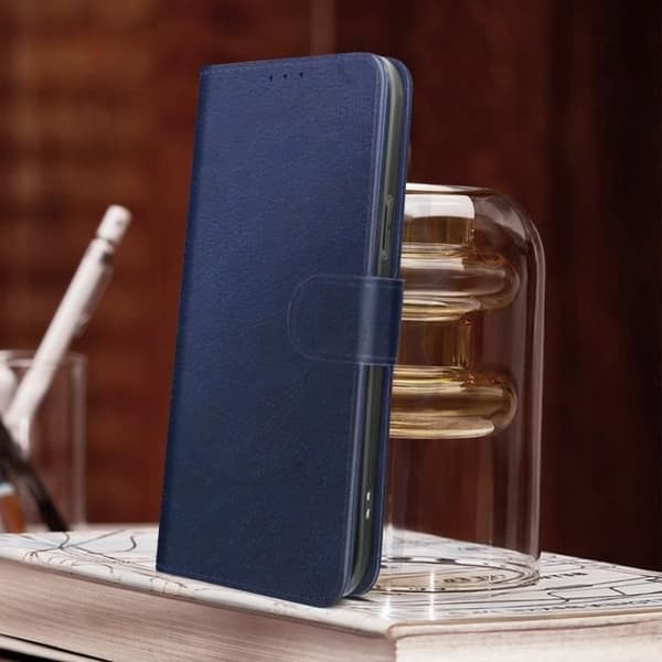 Fodral för iPhone 14 Plus Flip Wallet Funktion Video Support Night Blue Nattblått
