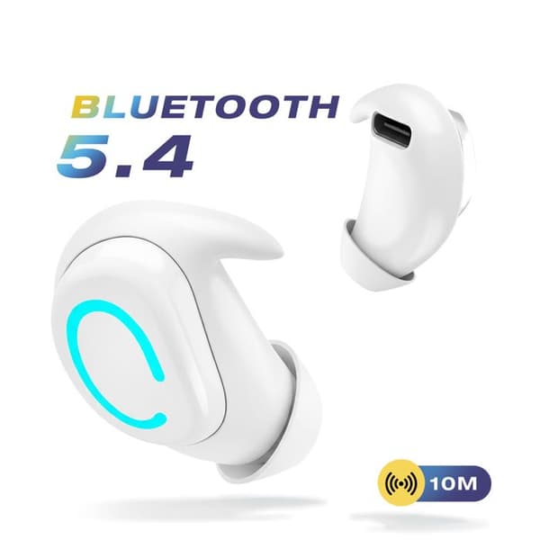 Sovøret - AVIZAR - Mono - ENC Støjreduktion - Ultra Tynd - Bluetooth Hvid Vit