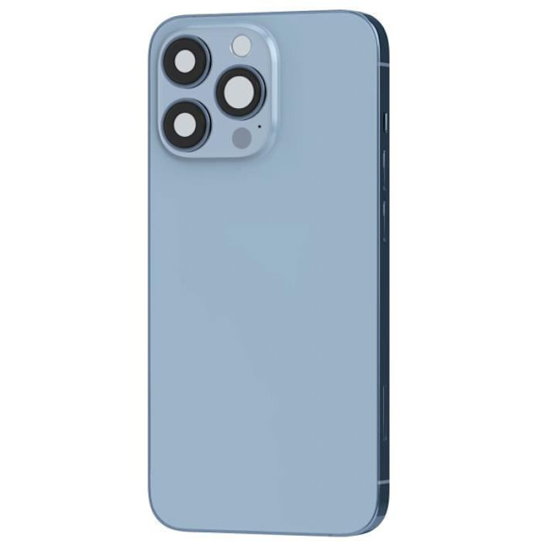 iPhone 13 Pro Max -kehys, jossa vaaleansininen korvaava takalasi Blå