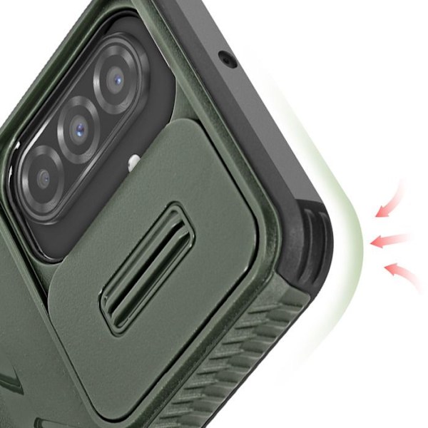 Coque för Samsung Galaxy A26 med ringstöd och kameraöverdrag i mörkgrön Grön