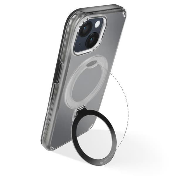 Coque Antichoc - MagSafe - iPhone 14 og 13 - Sort - Fleksibelt Stativ - Bimateriale Svart