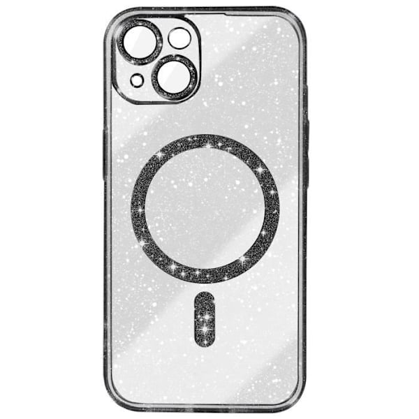 MagSafe Fodral för iPhone 14 Svart Glitter Silikon - AVIZAR - Halvstyvt - Syntet - Blandat Svart