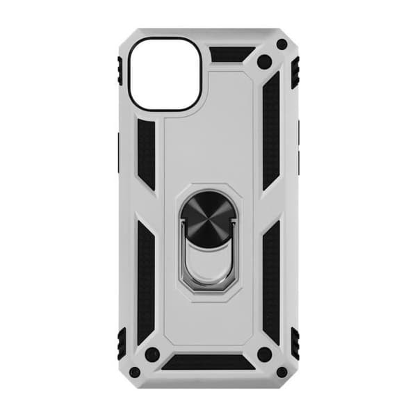 Coque iPhone 14 - ADVARSEL - Stødabsorberende - Sølv - Holdring - Video støtte pengar