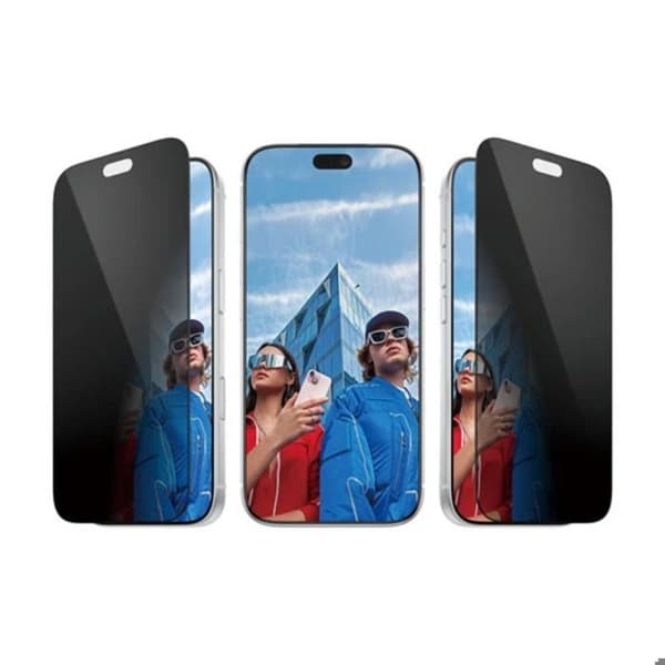 Skærmbeskyttelse til iPhone 18 Pro i Anti-Spion Glas Stødabsorberende Panzer Glas Sort / Transparent Svart / Klar