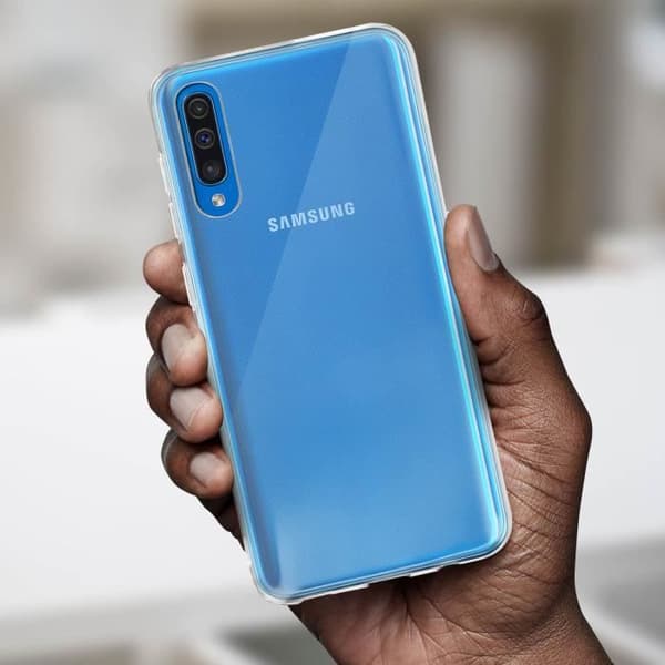 Coque - AVIZAR - Galaxy A50 - Silikon Gel - Ultra Fin - Transparent Vit Klar vit