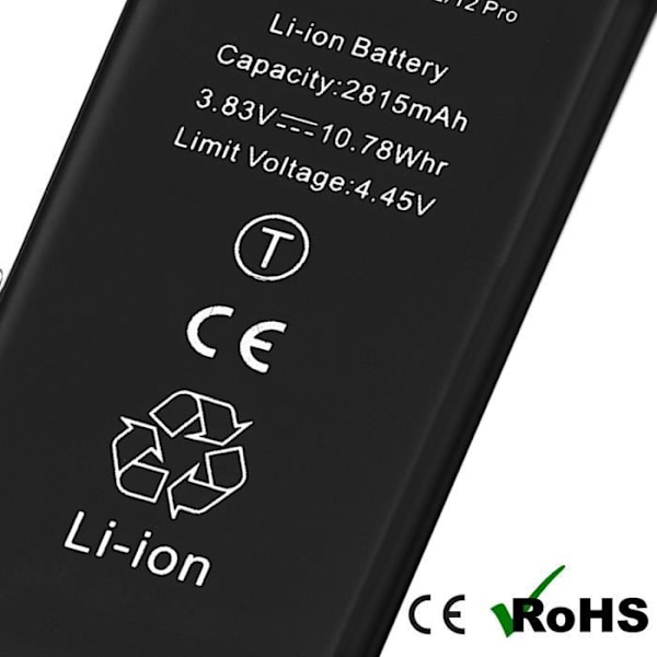 Batteri Decode PCB-version til iPhone 12 og 12 Pro 2815mAh Sort Svart