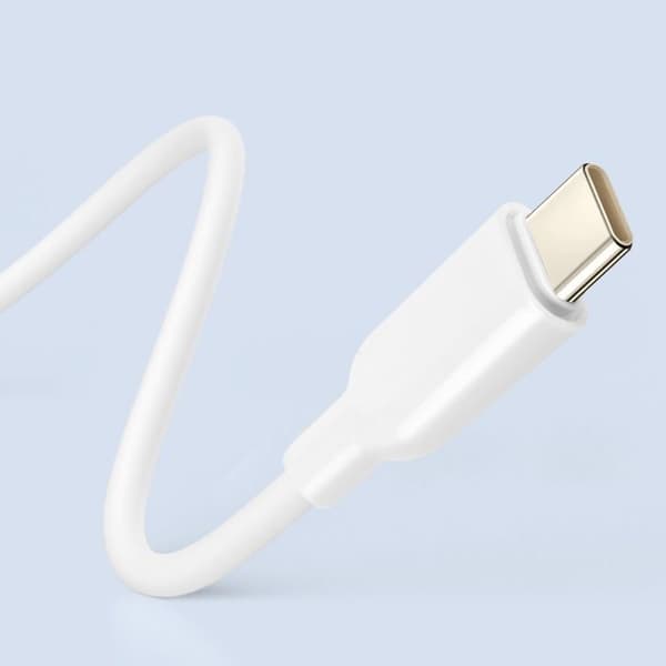 USB C / USB Snabbladdningskabel 36W Ekosilikon 1.2m LinQ Vit Hvid