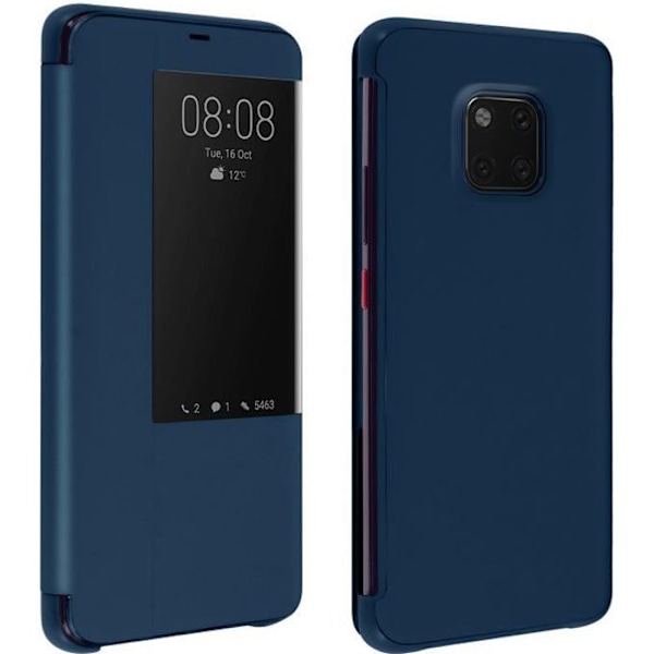 Housse - Huawei - Mate 20 Pro - Hårdt Cover - Stort Vindue - Mørkeblå Midnattsblå