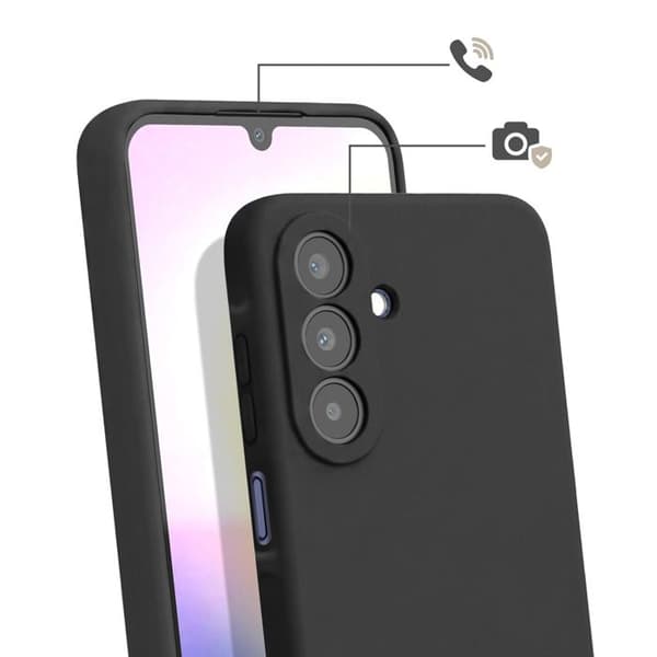 Silicone Cover til Samsung Galaxy A25 5G med Sort Halsrem Svart