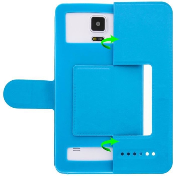 Smartphone Etui - Universel - Turquoise - Øko-læder - 4,3 til 4,7 tommer - Magnetisk Turkos