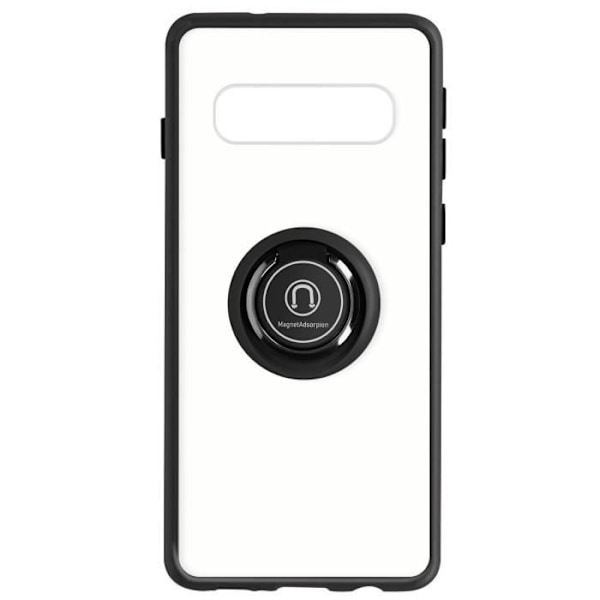 Samsung Galaxy S10 Cover Bi-materiale Metal Ring Video Support sort