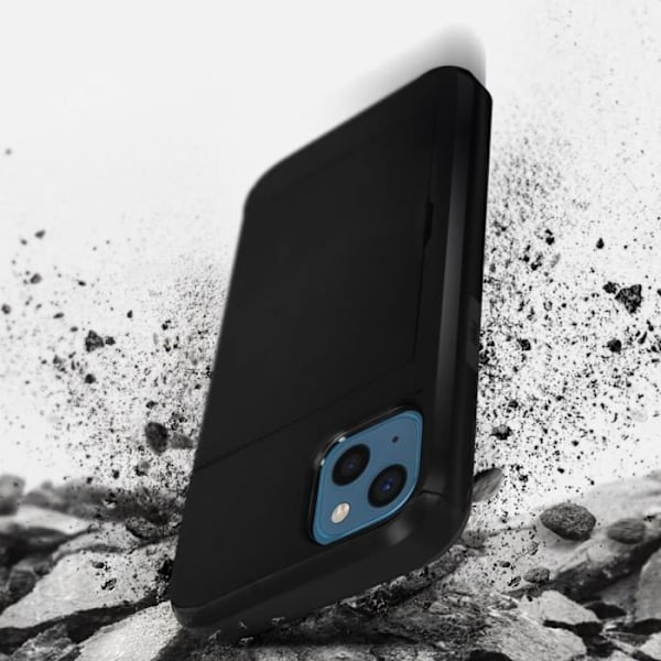 iPhone 13 fodral - AVIZAR - Defender Svart - Skjutkortsförvaring - Stötsäker Svart