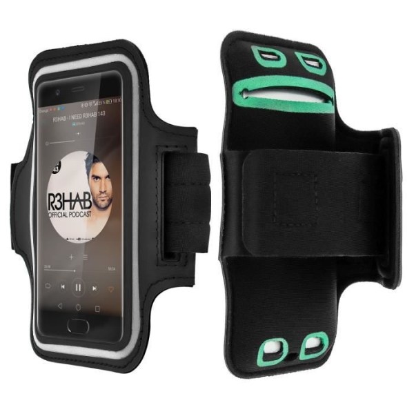 Smartphone Sport Armband 5,2" Touch Surface Neopren Kardborreband - Svart Svart