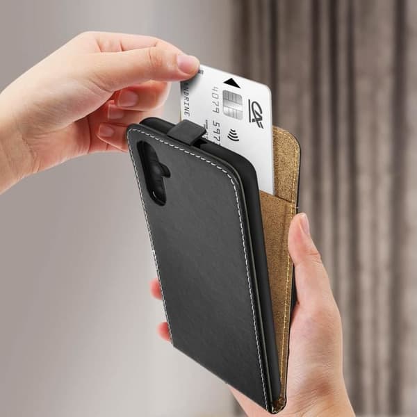 Vertical Flip Case kompatibel med Samsung A13 5G Black Flip Case