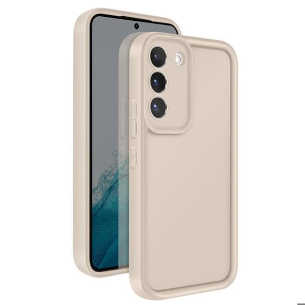 Coque - Samsung - Galaxy S22 - Silikone Blød - Soft Touch - Kamera Beskyttelse beige