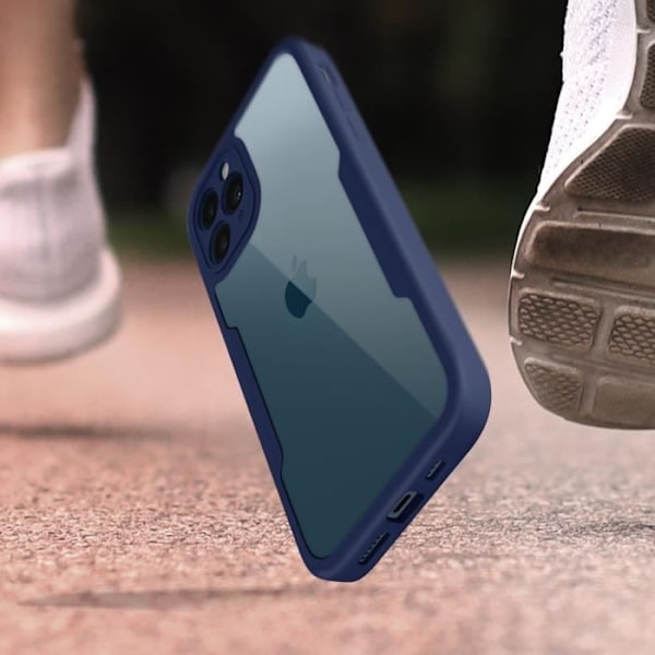 Helcase - AVIZAR - iPhone 12 Pro - Bag i plexiglas - Foran i polymer - Forstærkede hjørner Midnattsblå