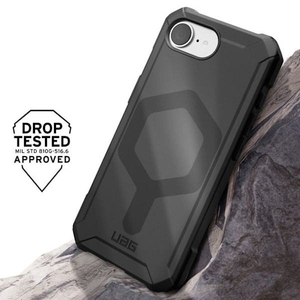 Kansi iPhone 16e Mehiläispesä Läpinäkyvä Essential Armor UAG Musta Svart