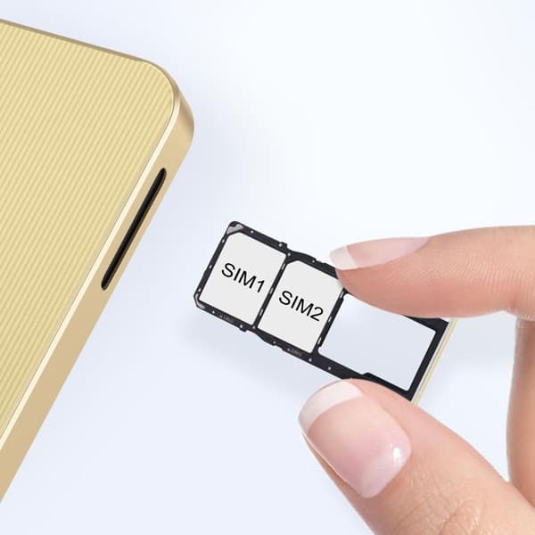 SIM-kortskuffe - AVIZAR - Galaxy A06 - Dobbelt SIM - Micro SD - Guldfarvet Gul