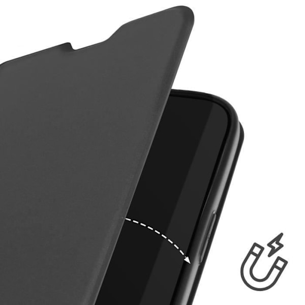 Etui til iPhone 16 Pro Max - AVIZAR - Soft touch - Kortholder - Videostøtte - Sort Svart
