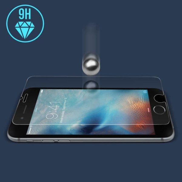 iPhone 6S Plus / 6 Plus Skærmfilm Hærdet glas 9H Anti-Fingerprint Transparent Hvid