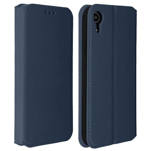 iPhone XR kuori - BRÄNDI - Folio kotelo - Ekologinen nahka - Syvänsininen - Tukitoiminto Midnattsblå