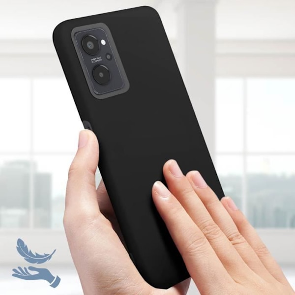 Skyddande skal - AVIZAR - Realme 9i, Oppo A76, A96 - Semi-rigid silikon - Mjuk finish - Svart Svart
