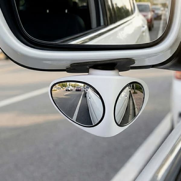 Spegel Bil Extra Dubbel Vision Vänster Justerbar 360° Vit / Grå