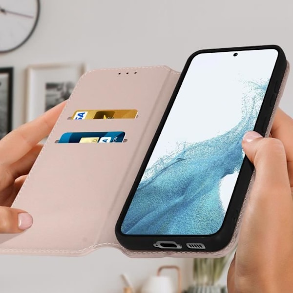Fodral till Samsung Galaxy S23 Plus - AVIZAR - Flip Card Hållare Video Support - Rosa Rosa