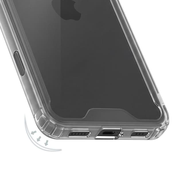 iPhone 16 Plus Fodral Bimaterial med Förstärkta Hörn Transparent Vit