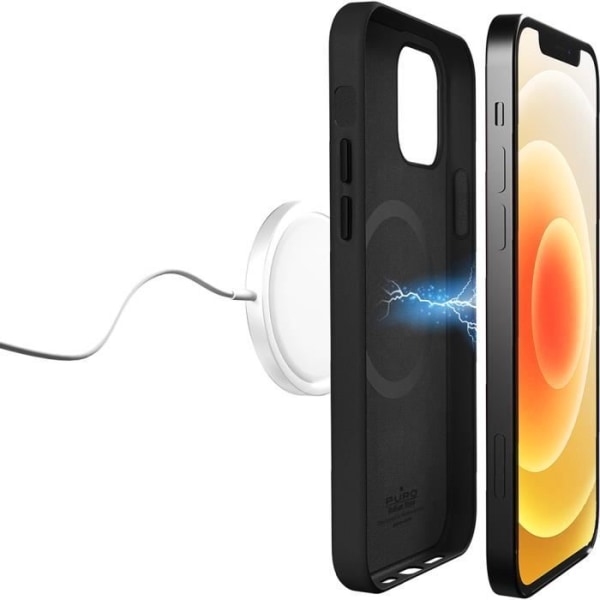 SKYMAG Sort MagSafe Cover til iPhone 12 / 12 Pro Puro Svart