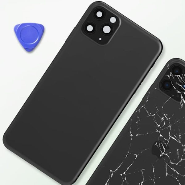 iPhone 11 Pro-chassis med mørkegrå erstatningsglas på bagsiden Grå