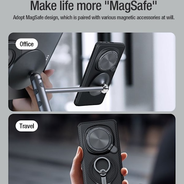 Coque til Honor Magic6 Pro Hård Magnetisk CamShield Prop Nillkin Sort Svart