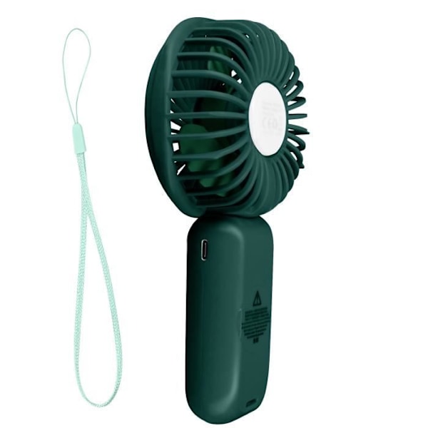Mini Silent Portable Fan LED Display og integreret Lampe LinQ Green Grön