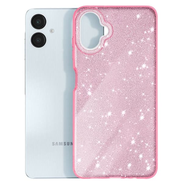 Glittrande skal för Samsung Galaxy A06 Stötsäkert Rosa Puder Rosa