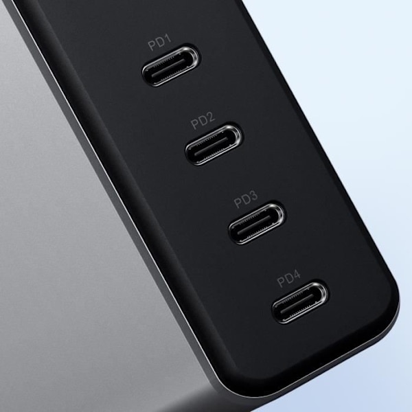 Nätladdare GaN 165W 4 USB-C Strömförsörjning Kompakt Satechi Space Grey Grå