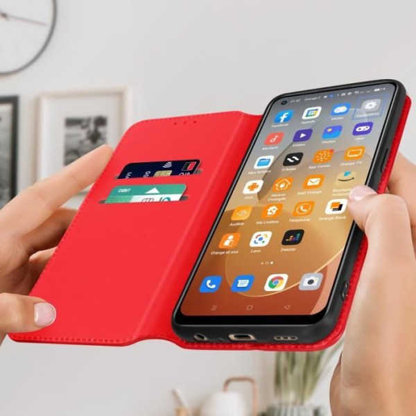 Oppo Reno 7 Case Flip Wallet Video Support Rød