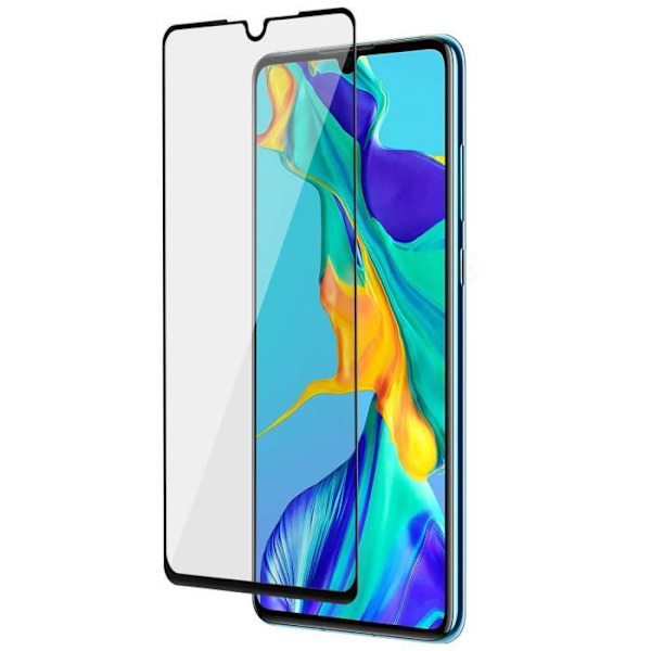Film Skærm - AVIZAR - Huawei P30 - Hærdet Glas 9H - 3D Afbrudt - Ridsefast Svart