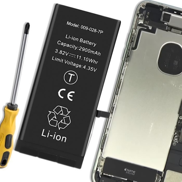 Intern batteri iPhone 7 Plus 2900mAh integreret TI chip Sort - AVIZAR - IP7PBAT-TI - Lithium Ion - 3,7 V Svart