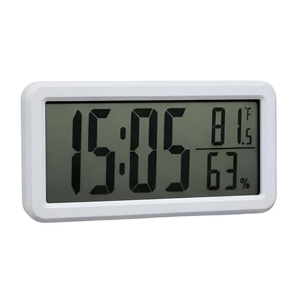 Vækkeur - AVIZAR - Multifunktionel - Termometer - Hygrometer - Minimalistisk design Vit